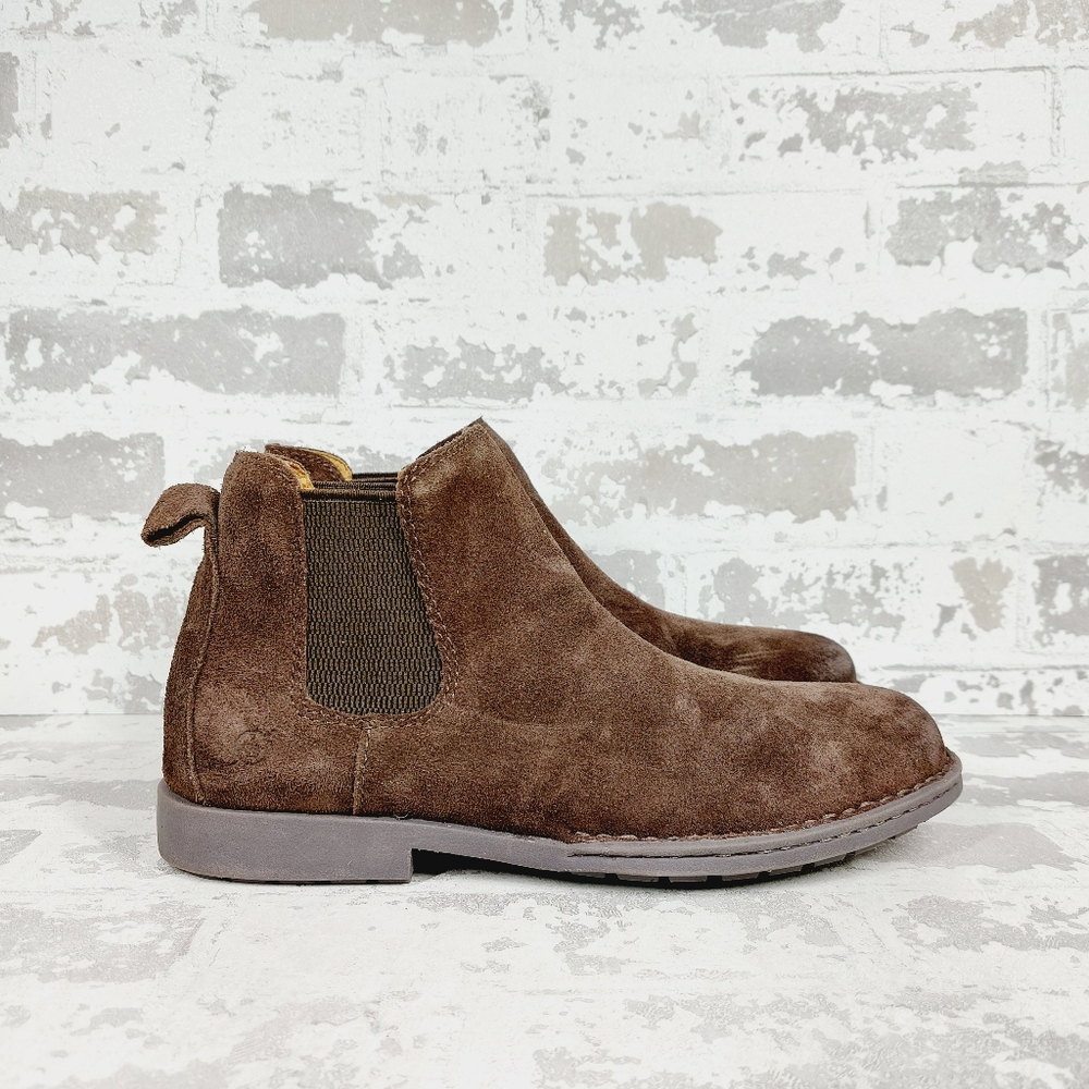 New Born Eli Men's Brown Suede Round Toe Chelsea Boots D676 - Picture 5 of 10